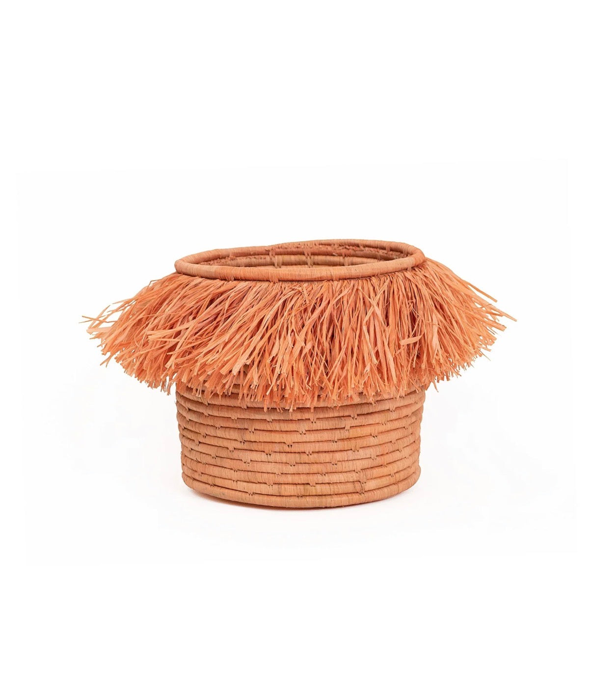 Peach Fringed Catch All Basket