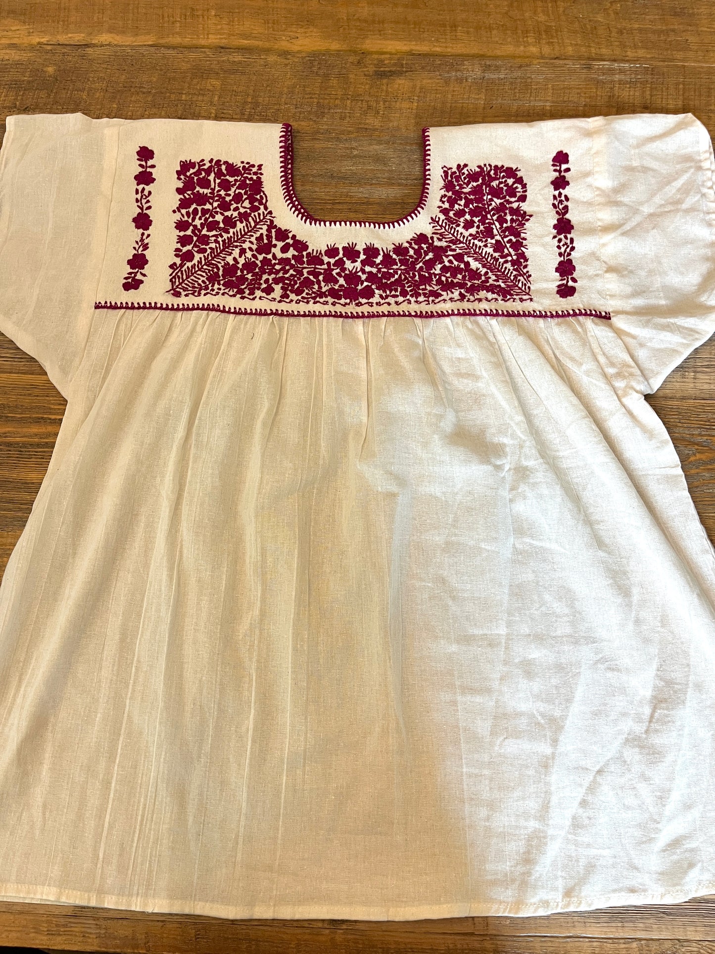 Magenta and Natural Blouse (XL/1X)