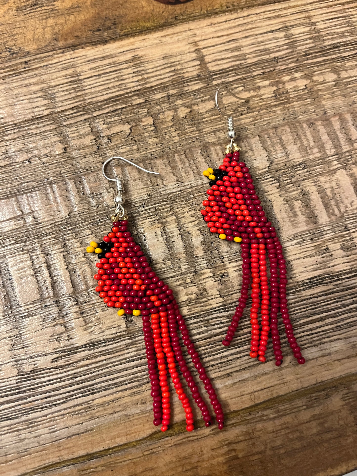 Small Cardinal Earrings