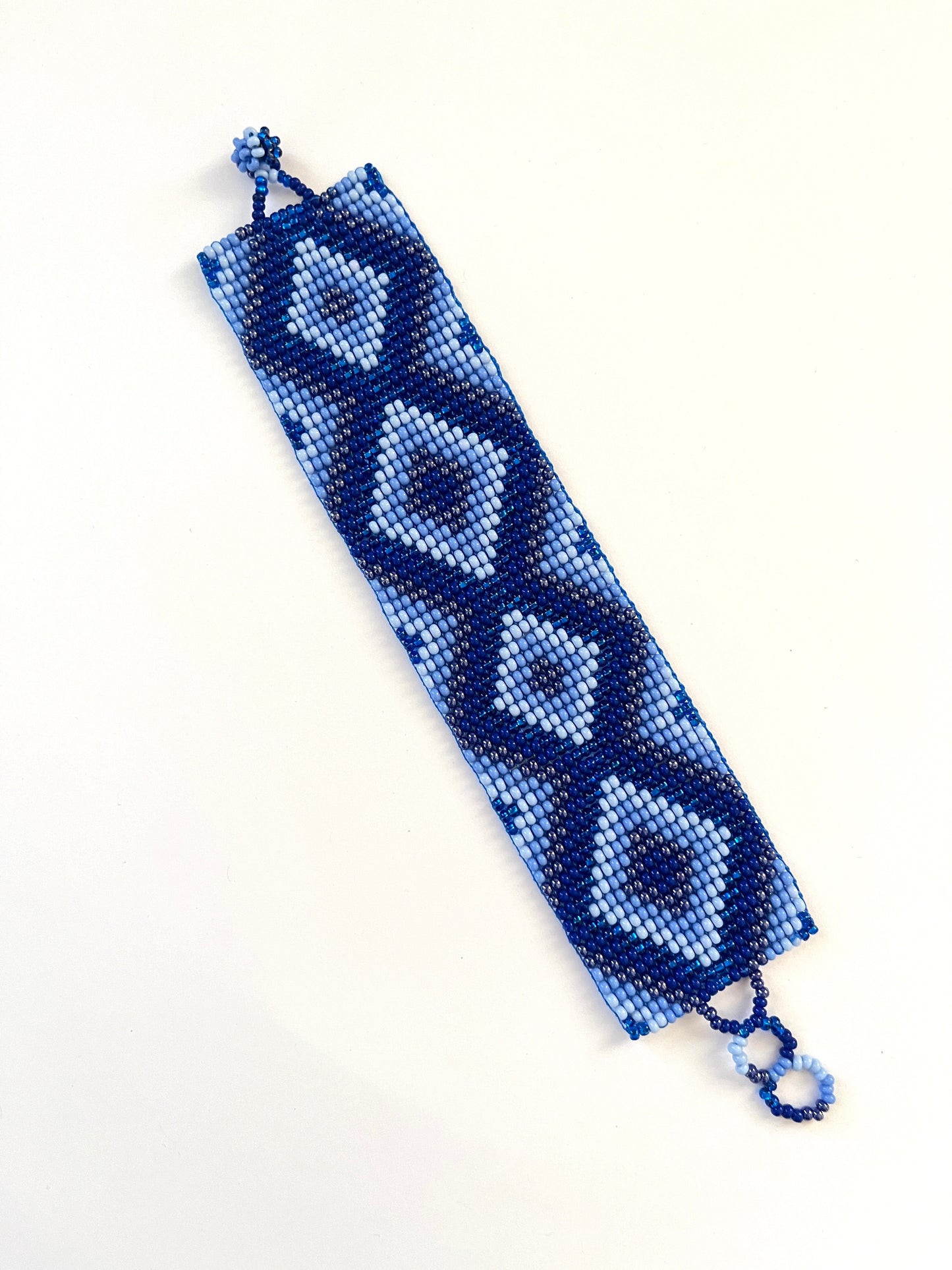 Indigo Geo Beaded Cuff