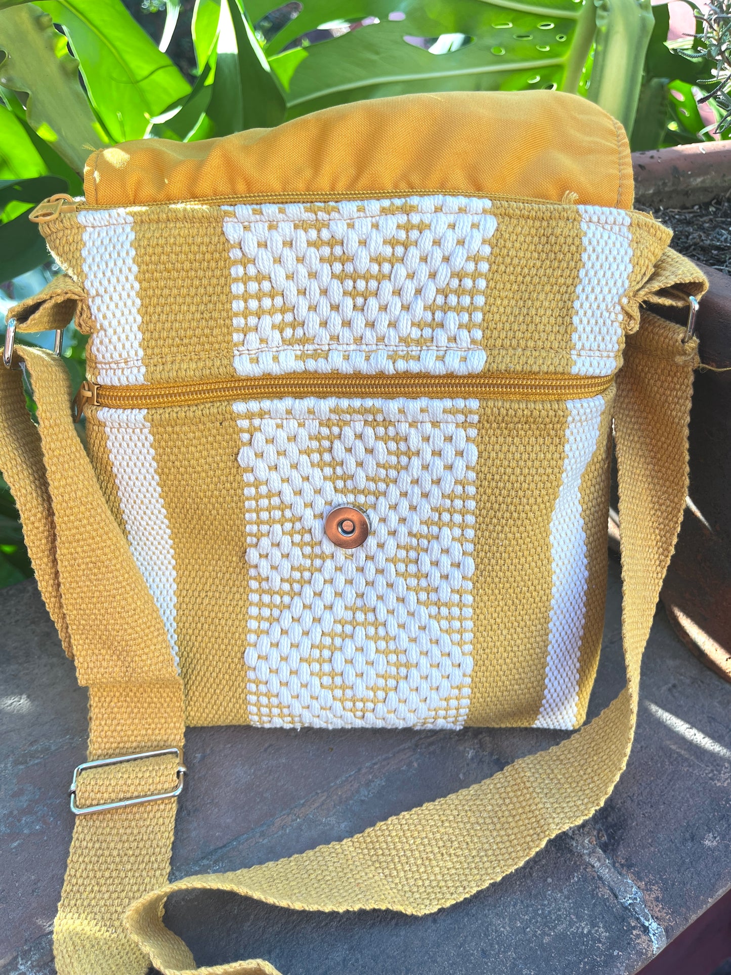 Mustard Kenia Woven Crossbody