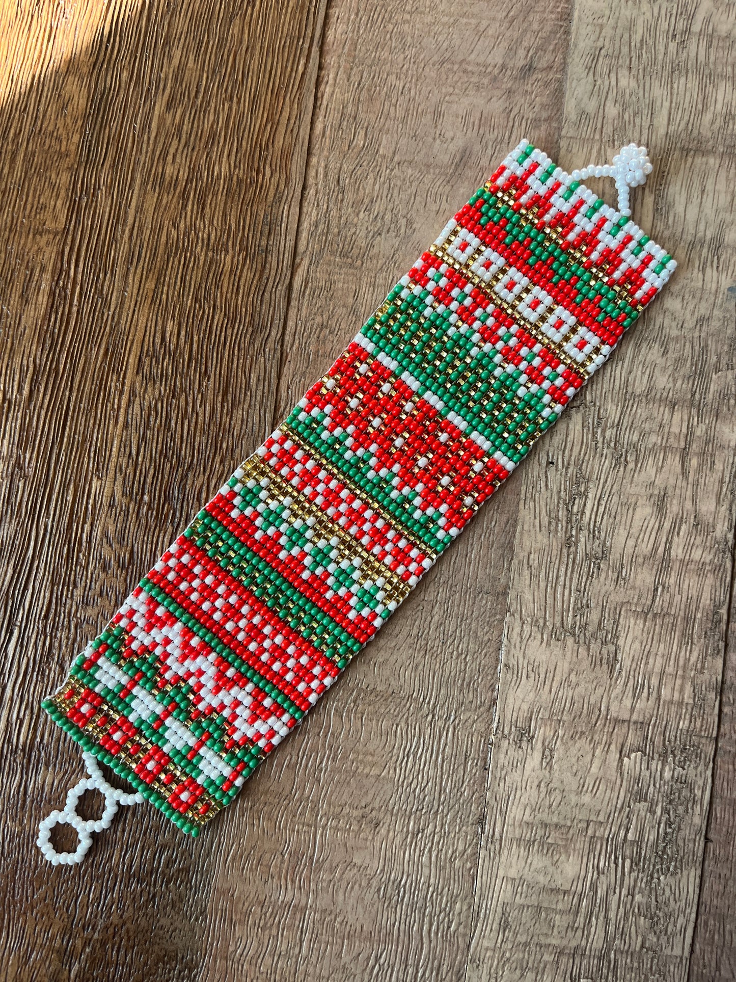 Holiday Beaded Striped Cuff