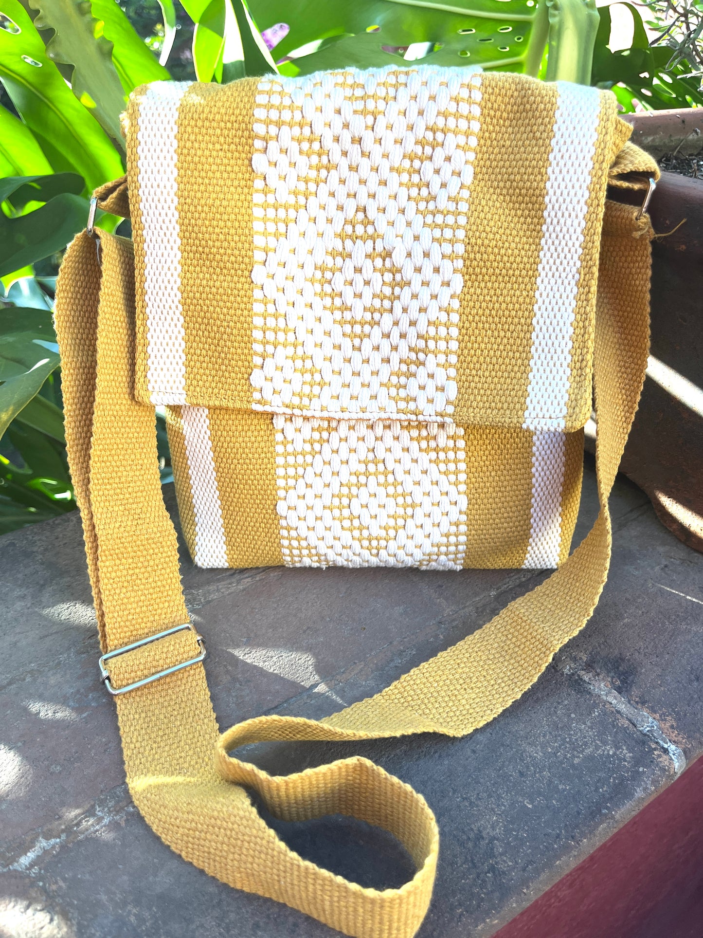 Mustard Kenia Woven Crossbody