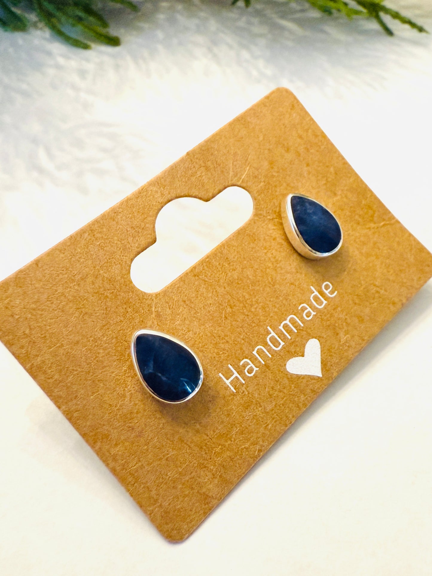 Sterling Silver Teardrop Studs (3 colors)