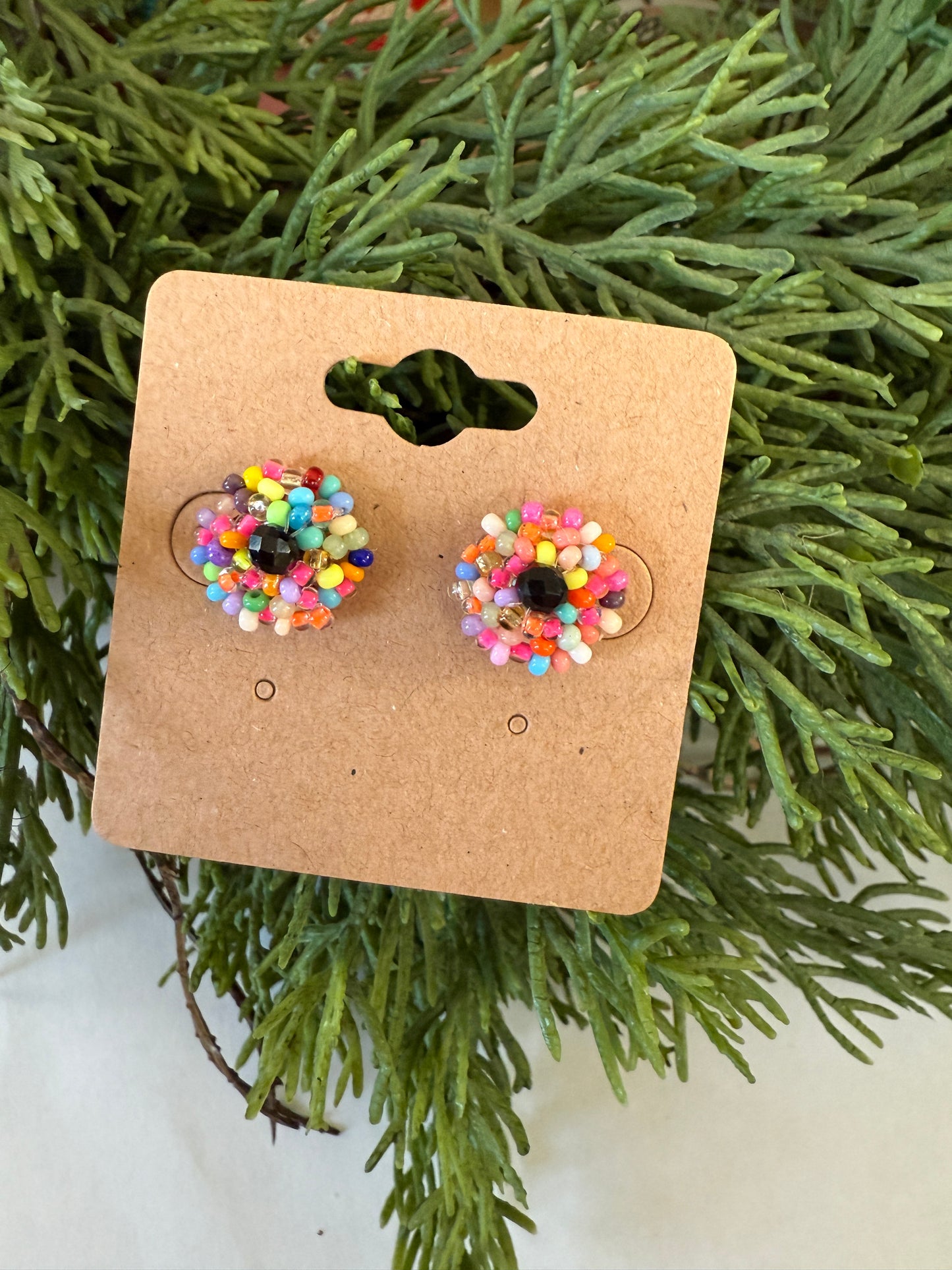 Button Stud Earrings (12 colors)