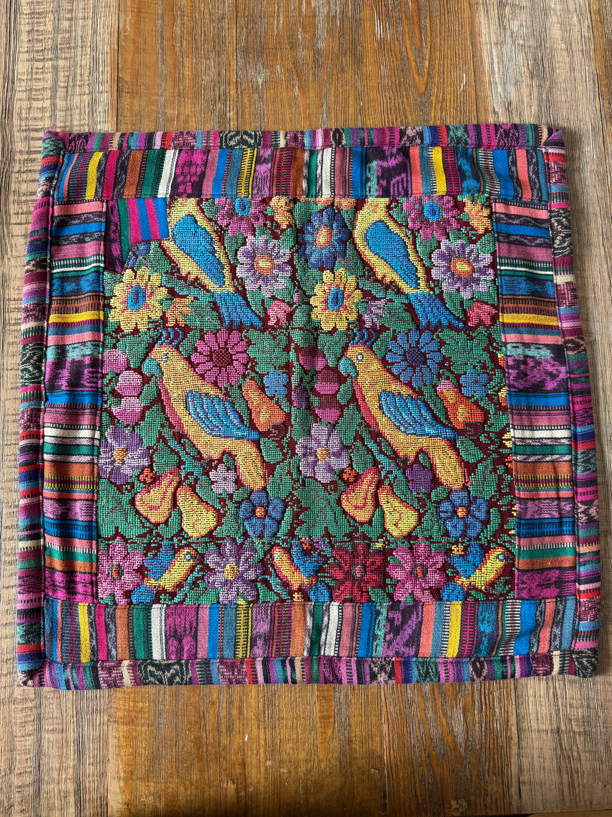 Pájaro Embroidered Pillow Cover