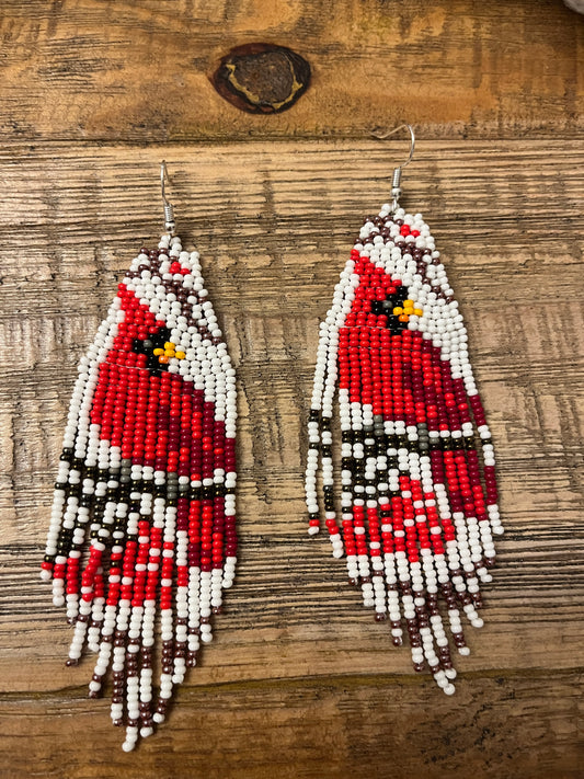 Preorder: Cardinal Fringe Earrings