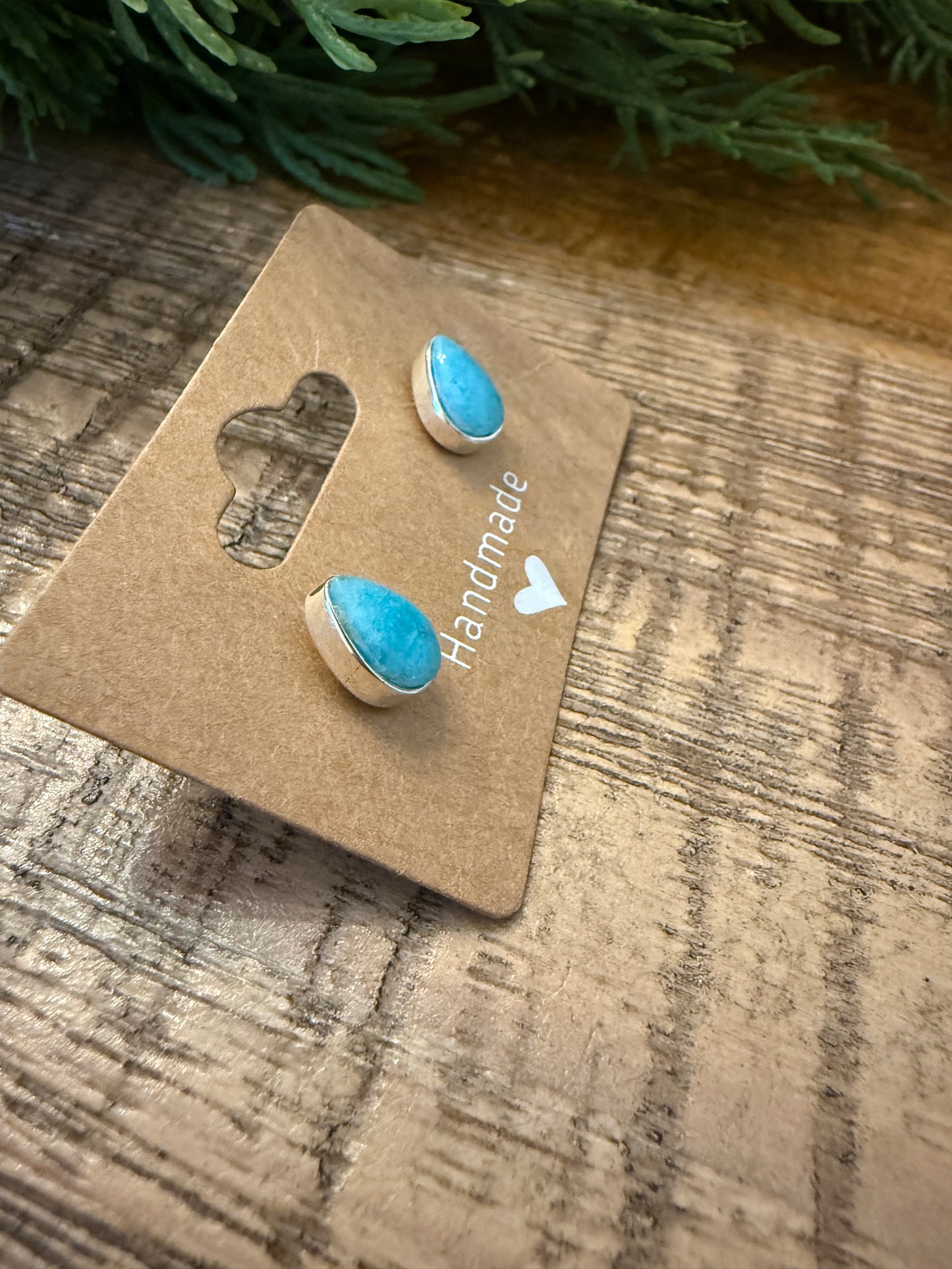 Sterling Silver Teardrop Studs (3 colors)