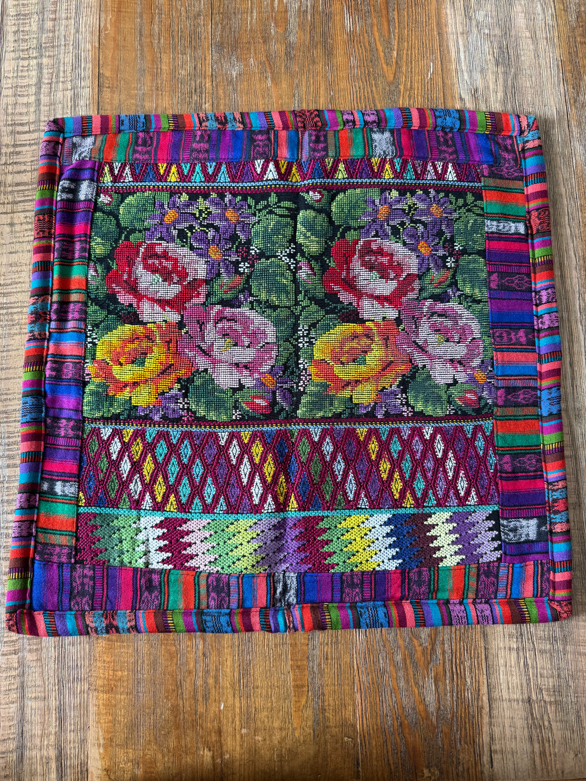 Rose Garden Embroidered Pillow Cover