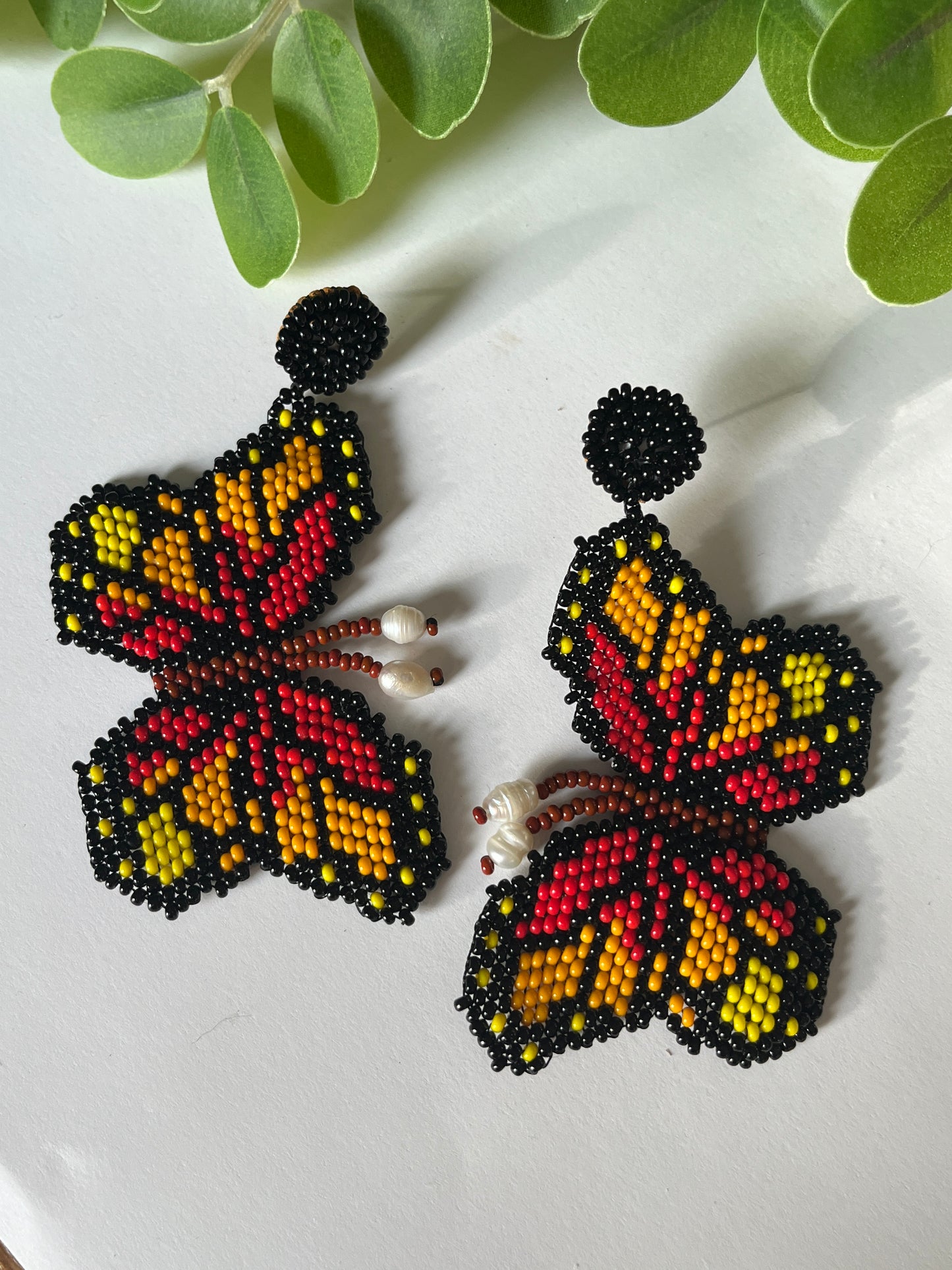 Beaded Butterfly Earrings (5 Colors)