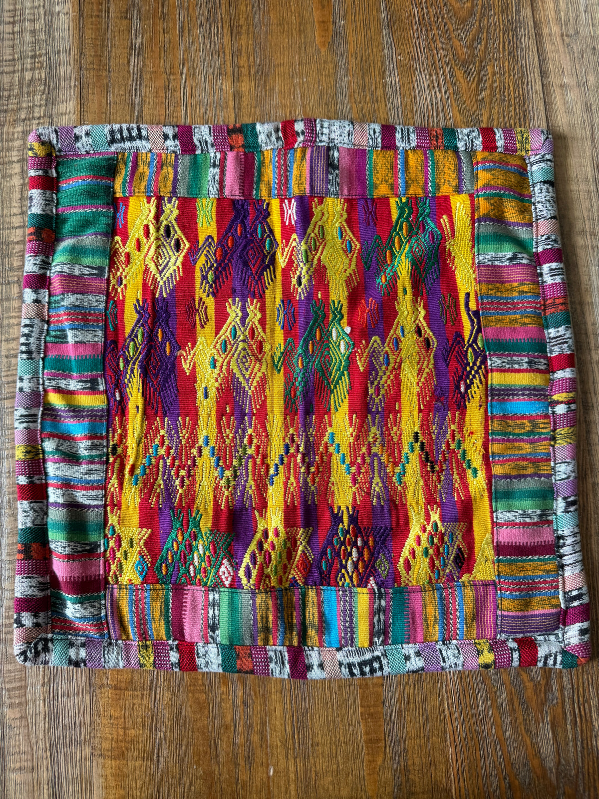 Yellow Zigzag Embroidered Pillow Cover