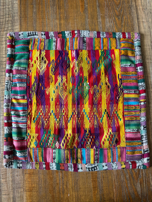 Yellow Zigzag Embroidered Pillow Cover
