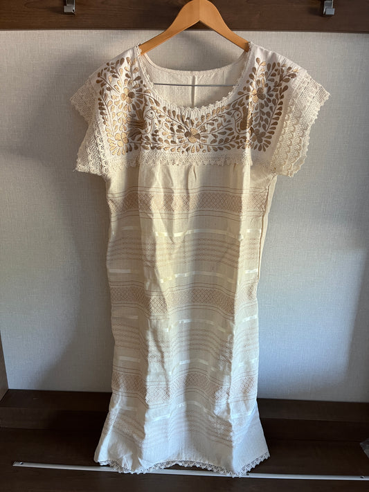 Natural and Beige Telar dress