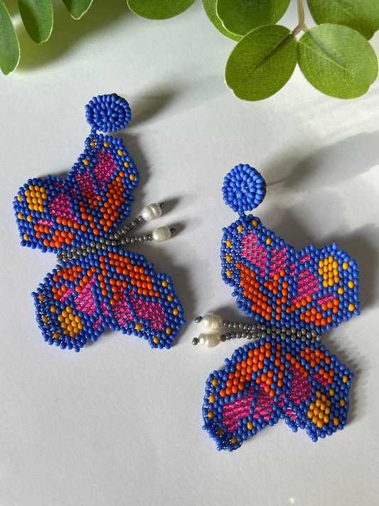 Beaded Butterfly Earrings (5 Colors)