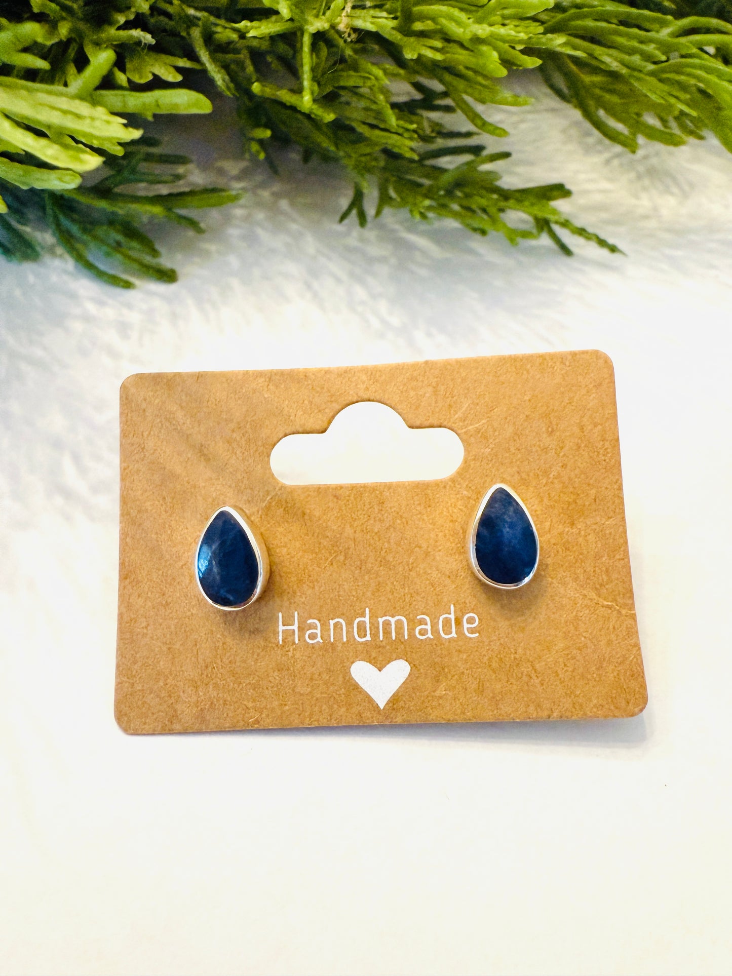 Sterling Silver Teardrop Studs (3 colors)