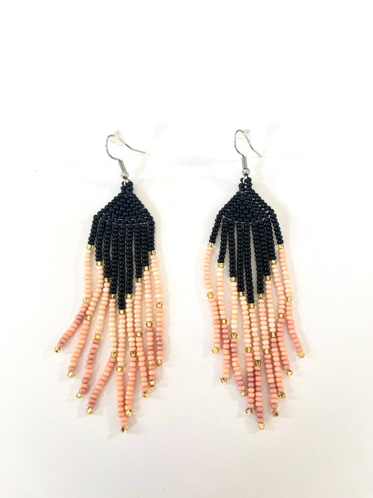 Blush Pink and Black Dani Earrings