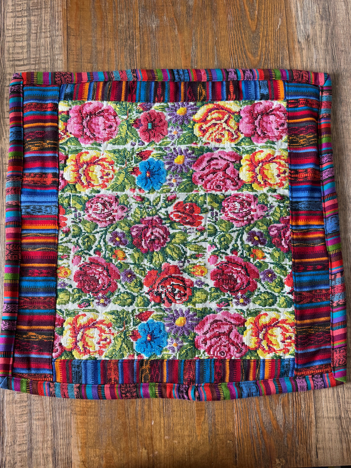 Roses Embroidered Pillow Cover