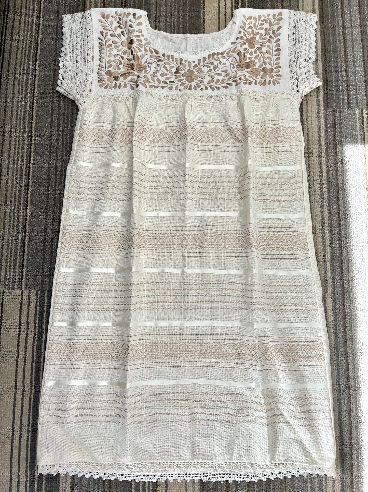 Natural and Beige Telar dress