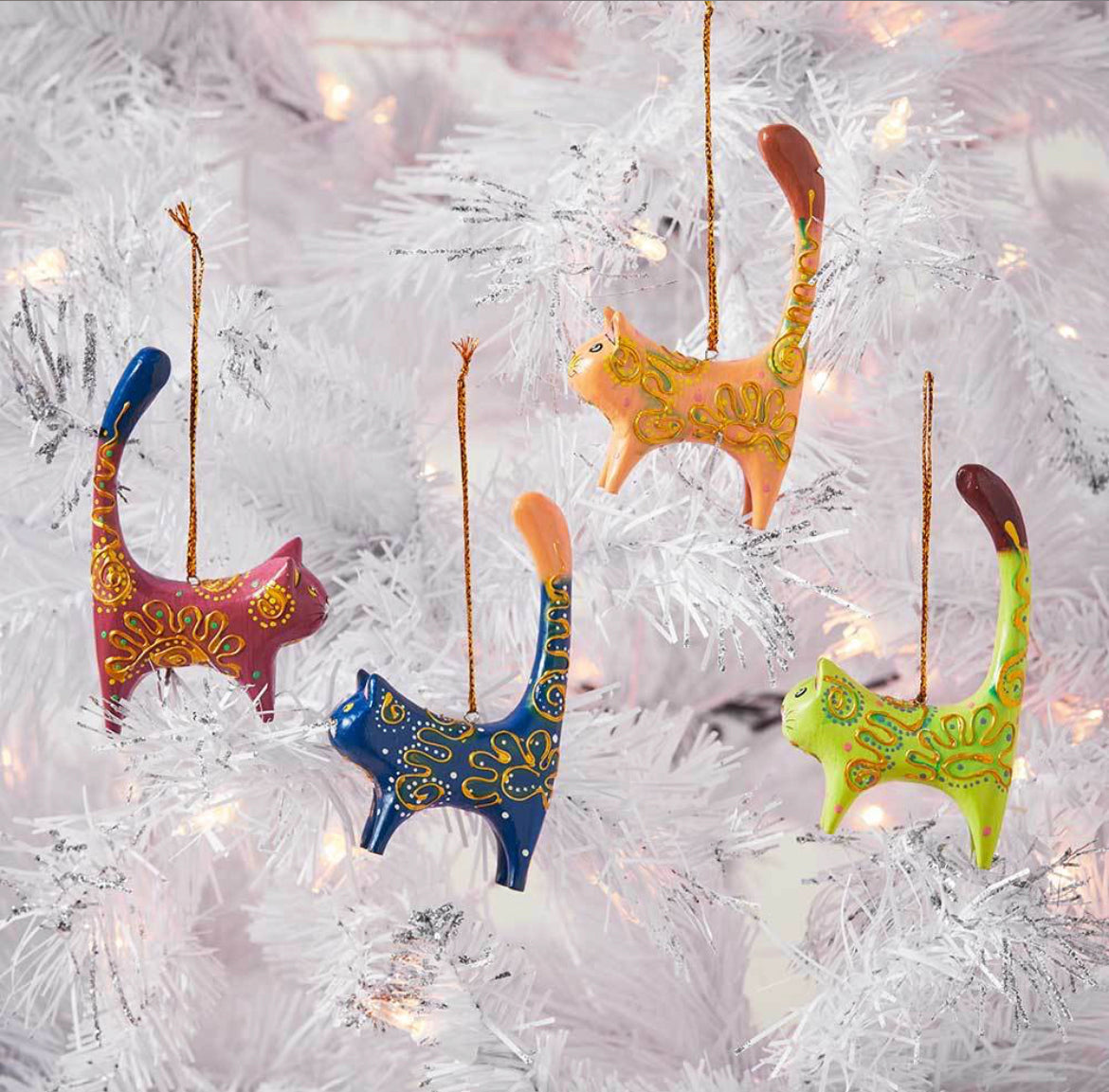 Party Cat Ornaments (set of 4)