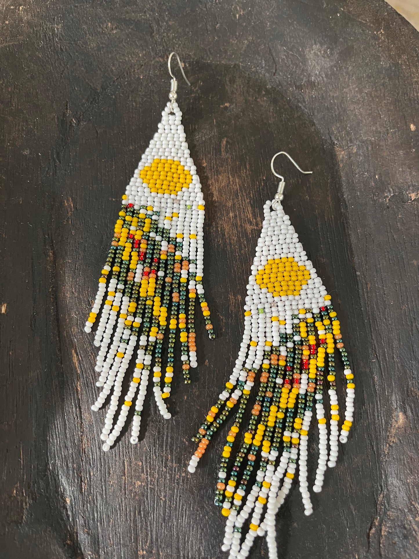 Sunrise Beaded Fringe Earrings