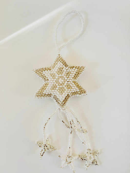 White Snowflake Tassel Ornaments