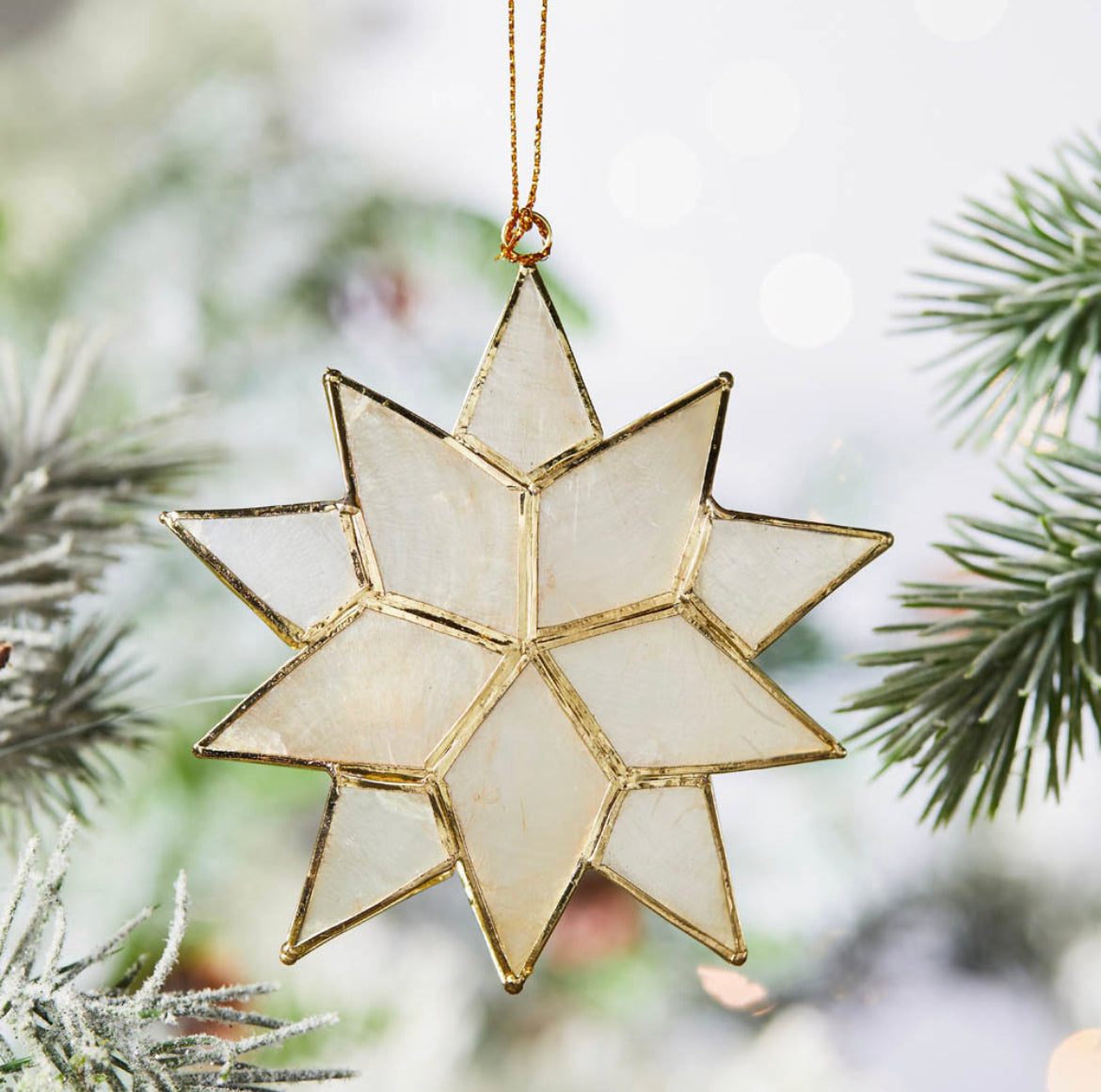 Capiz 3D Star Ornament