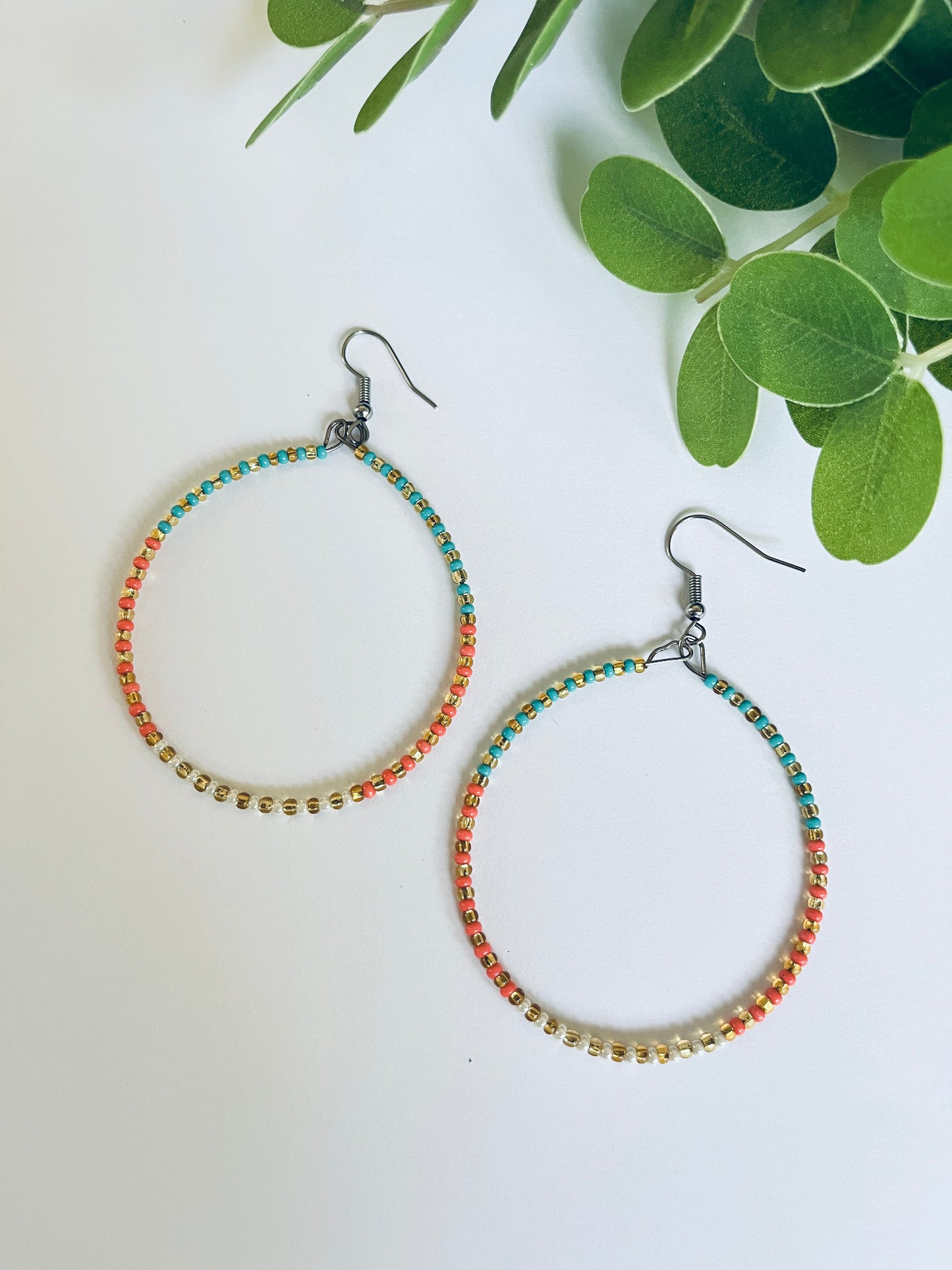 Beaded Hoops