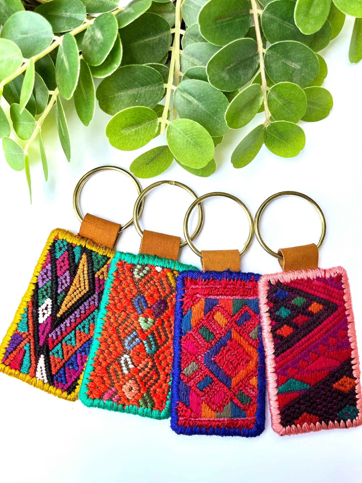 Huipil Leather Keychain