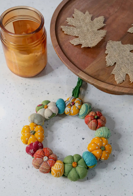 Mini Saree Pumpkin Wreath