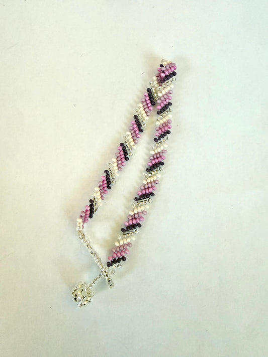 Striped purple anklet