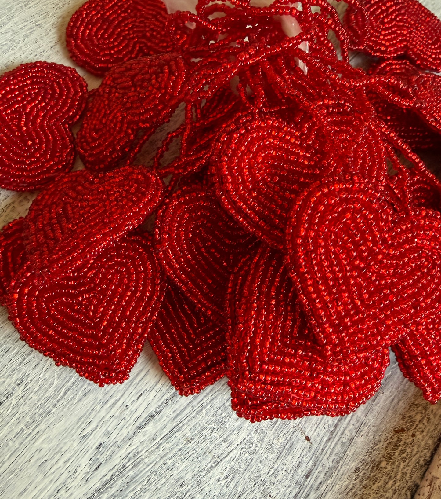 Beaded Heart bag clip / keychain