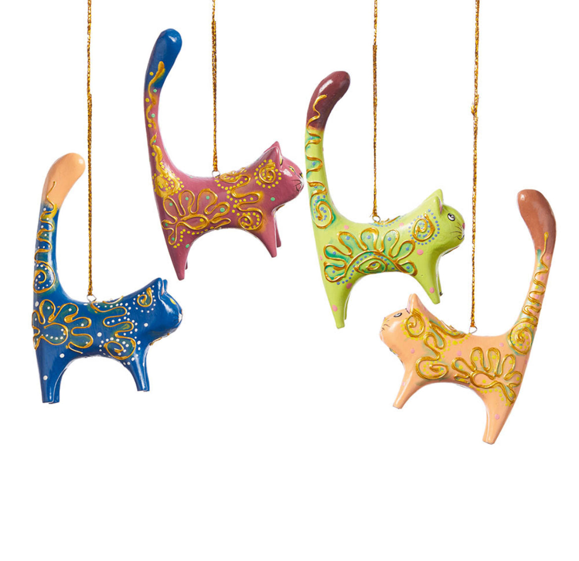 Party Cat Ornaments (set of 4)