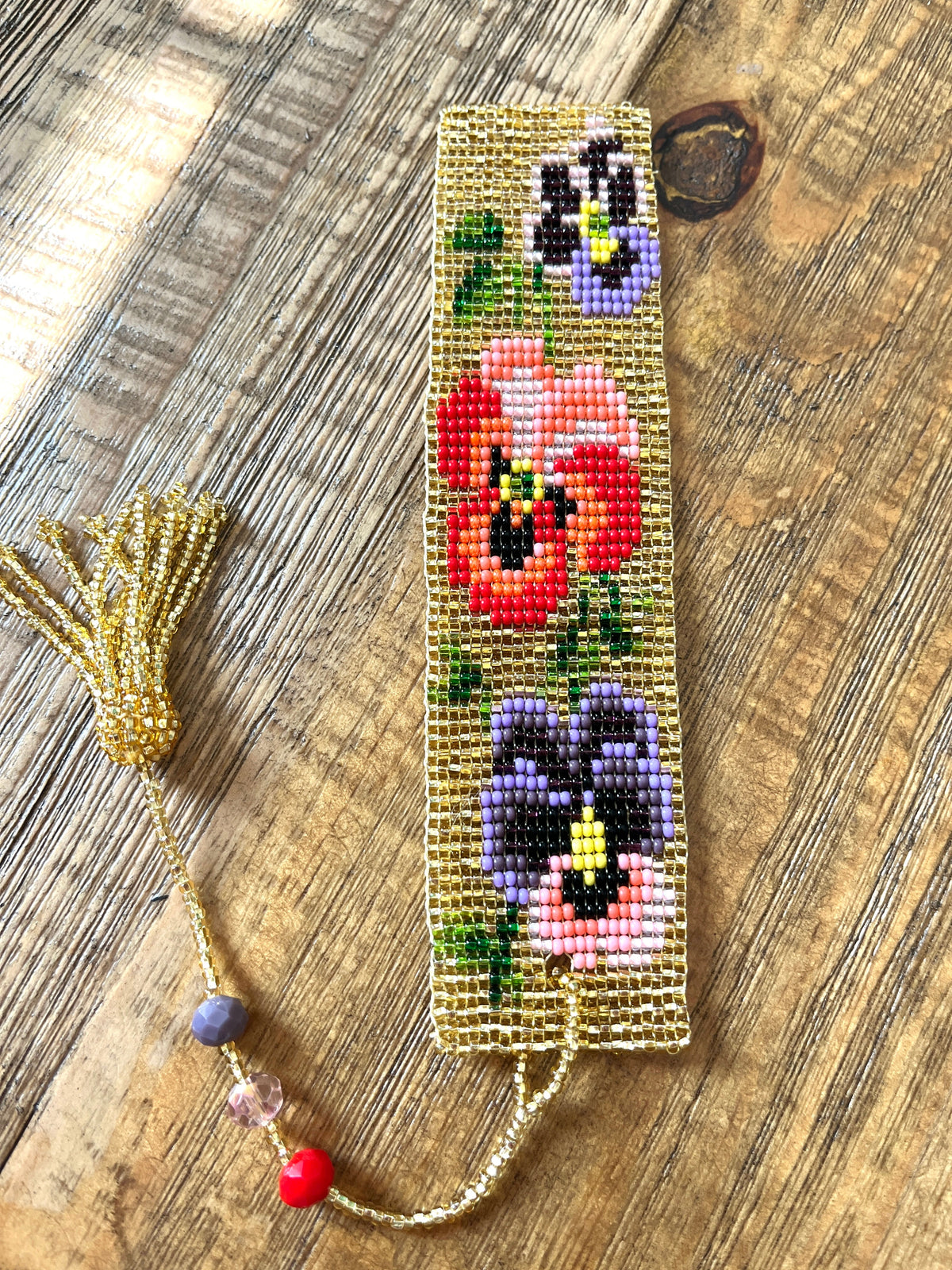 Pansies (Gold) Bookmark