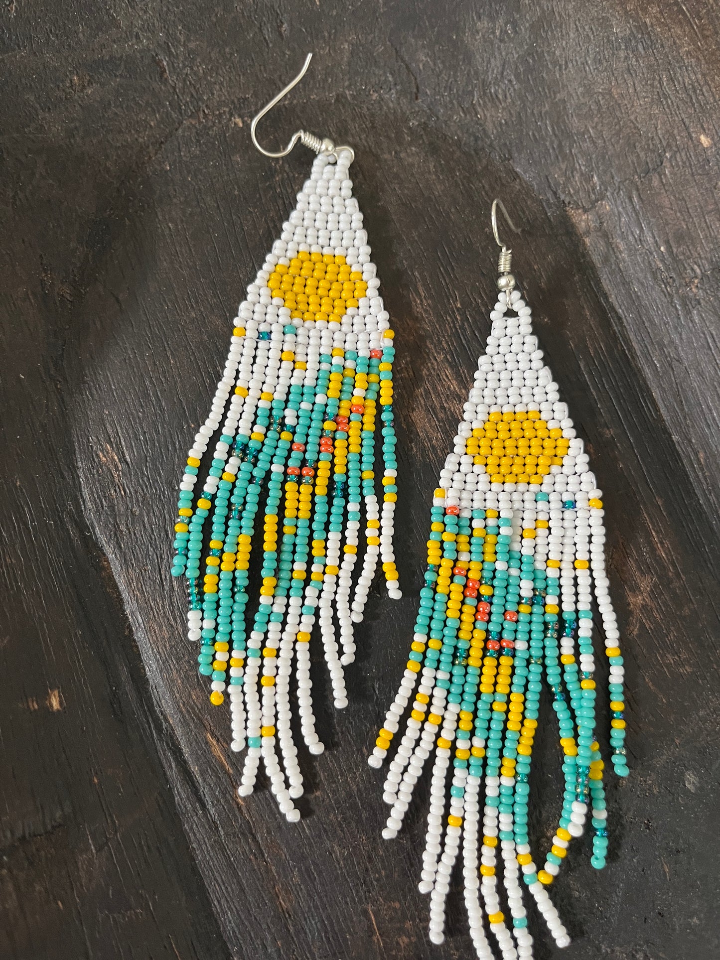 Sunrise Beaded Fringe Earrings