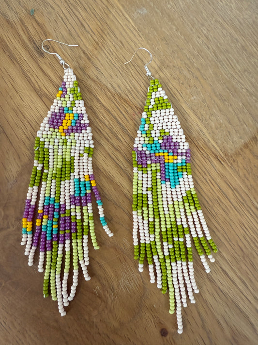 Lavender Brisa Fringe Earrings