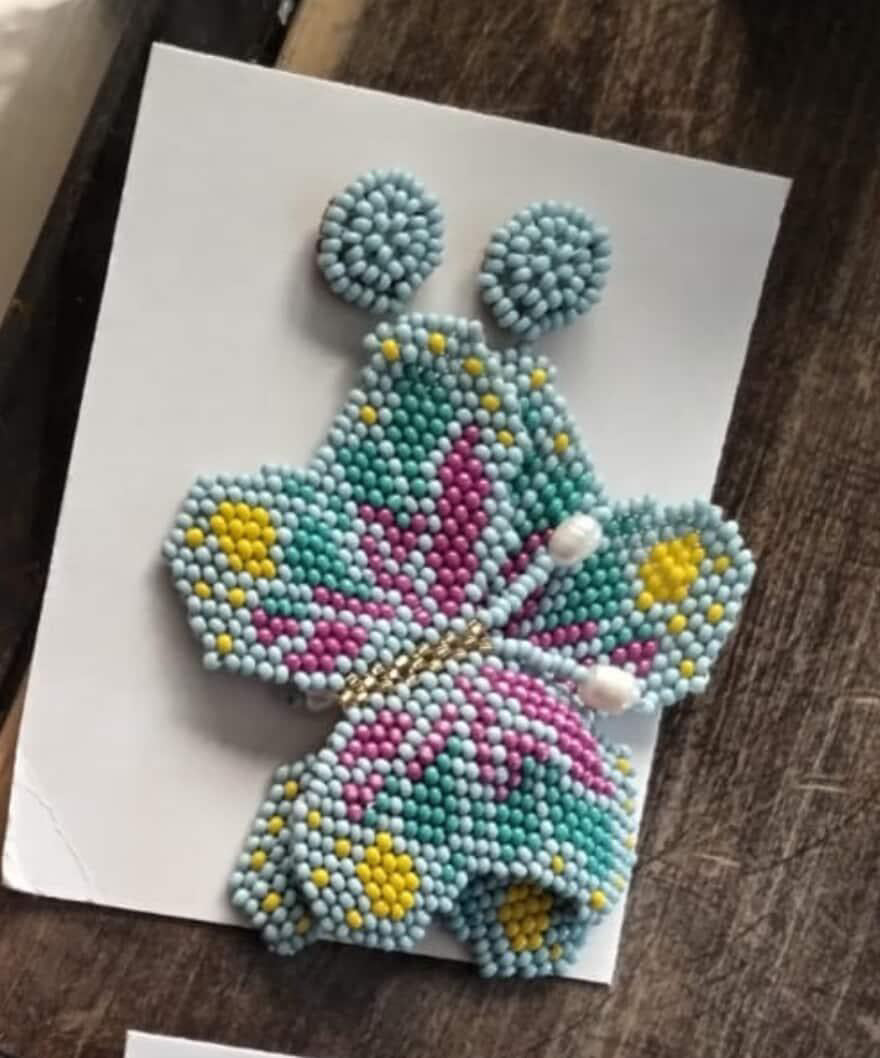 Beaded Butterfly Earrings (5 Colors)