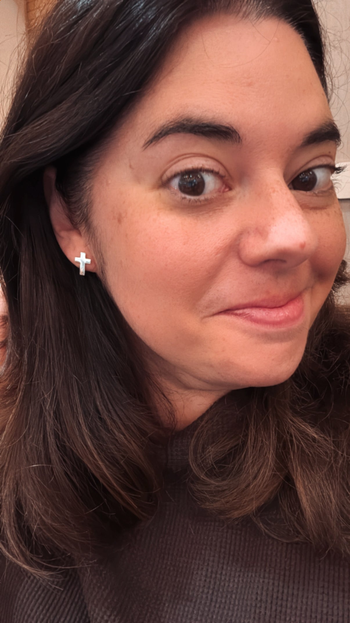 Sterling Silver Cross Studs