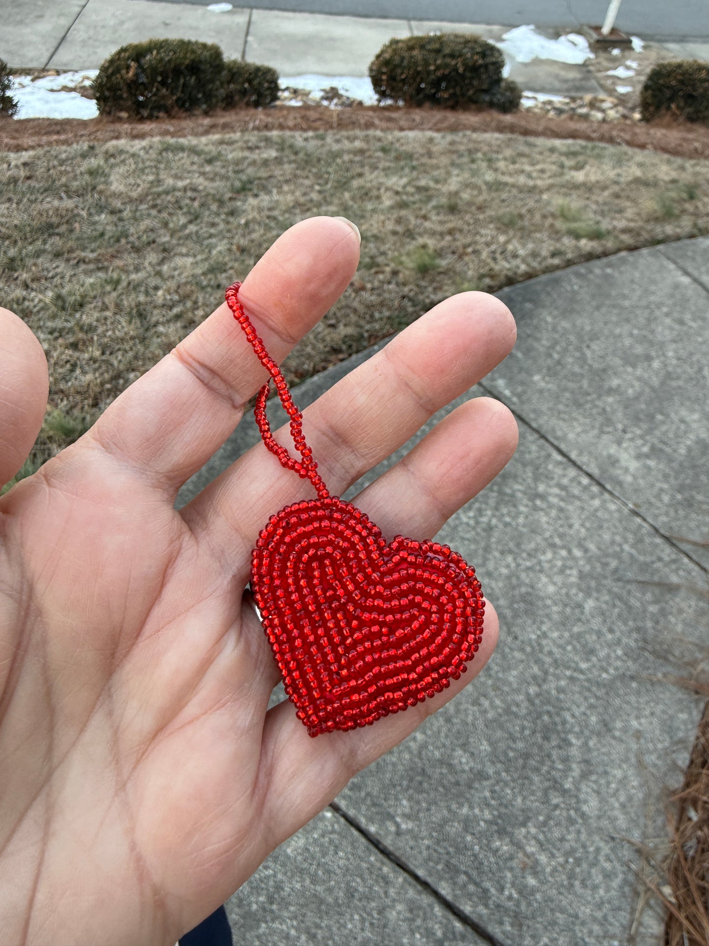 Beaded Heart bag clip / keychain