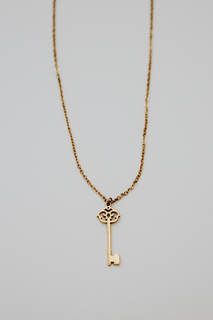 Pour Out Key Necklace in Gold