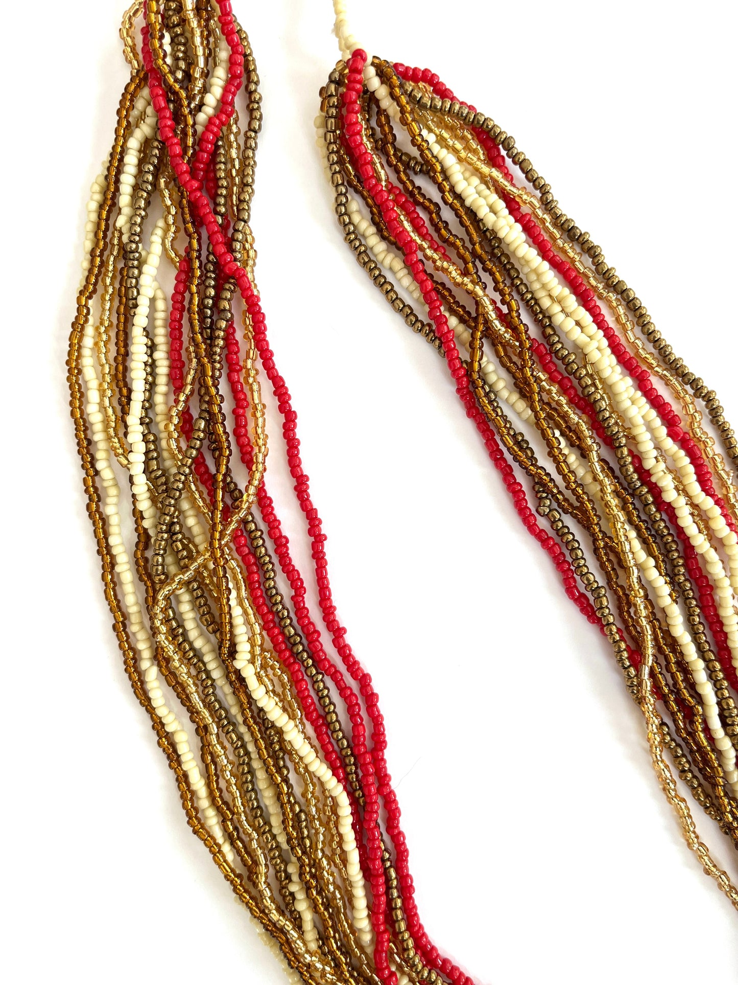 Red and Gold María Multi-strand Necklace