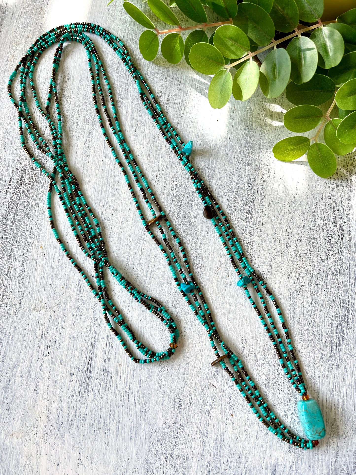 Stone Multistrand Necklace (5 colors)