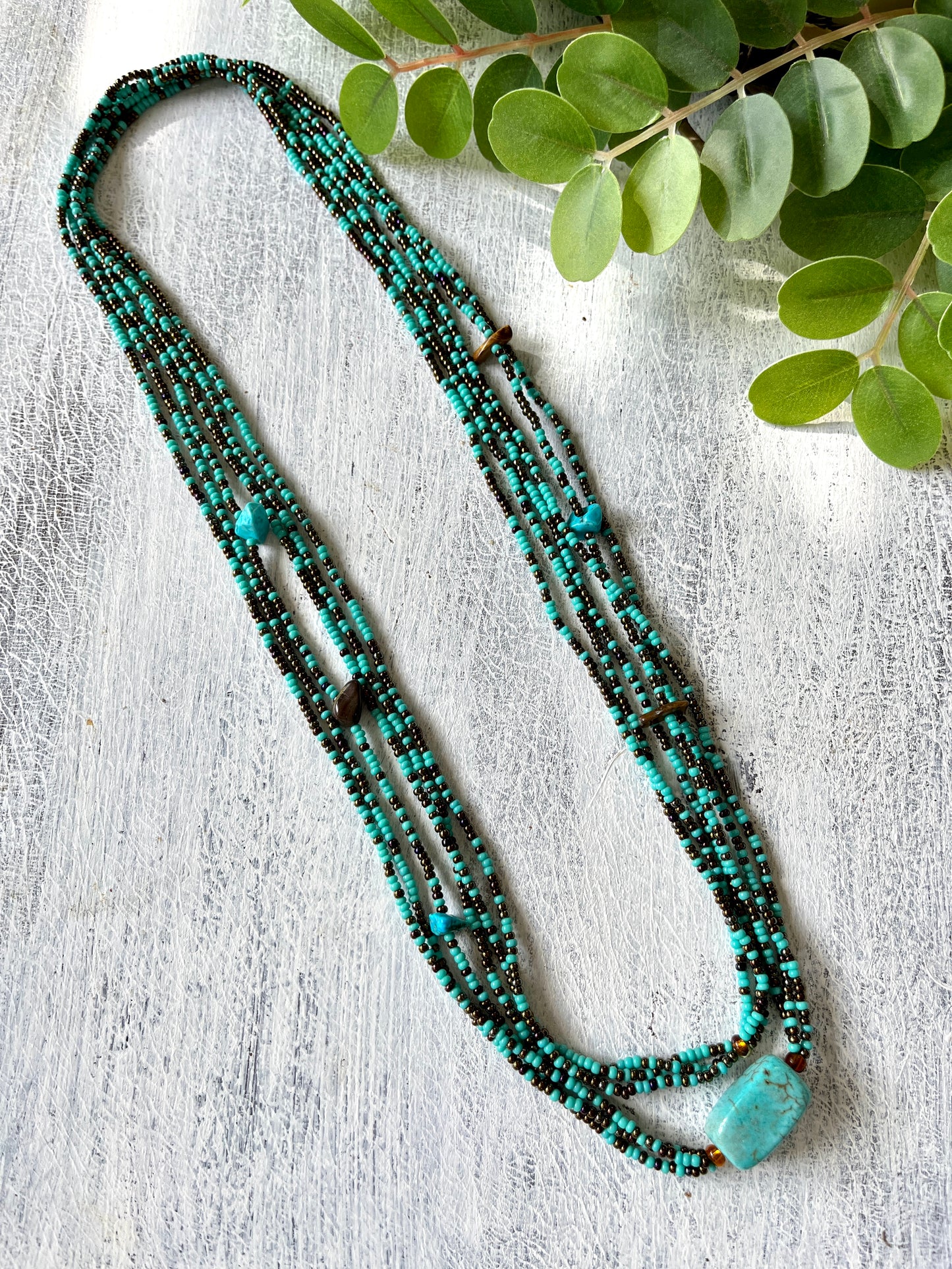 Stone Multistrand Necklace (5 colors)