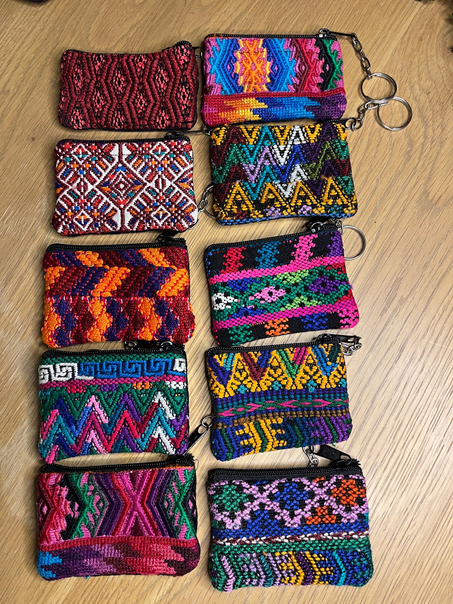 Recycled huipil mini coin purse